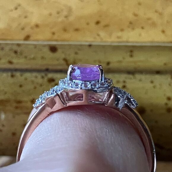 1.5 CT Natural Pink Sapphire Solitaire Ring for Women in  Natural Pink Sapphire Sterling Silver Ring Size 10